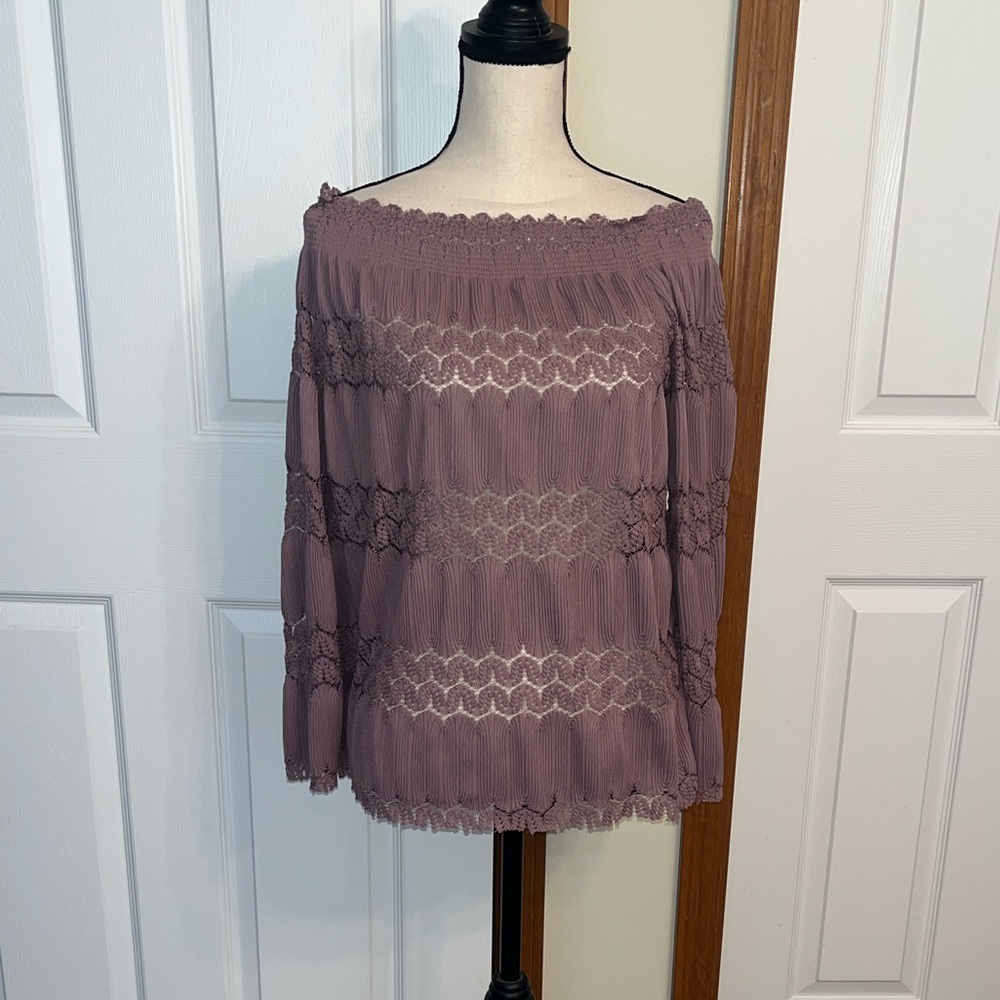 Say What? Lavender Lace Blouse